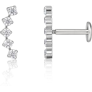 Limerencia Piercing In Titanio 18G, Labret Per Labbro, Elice, Naso E Cartilagine, Con Aste 6/8/10mm - Foto 12