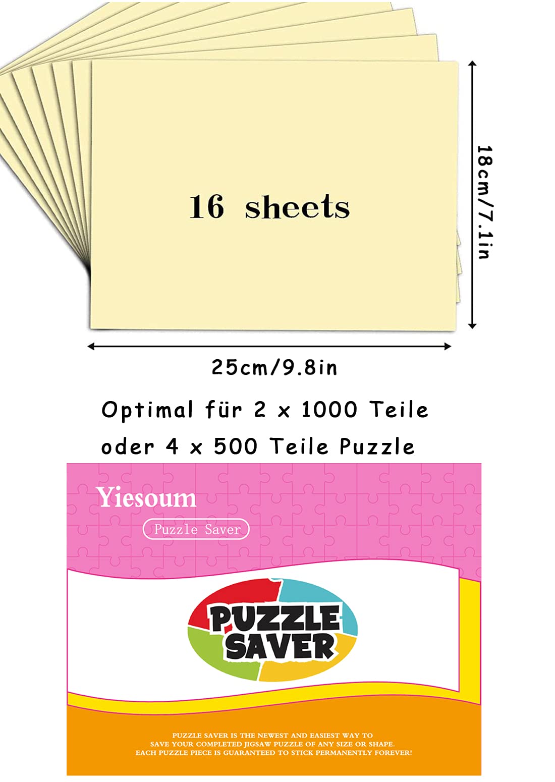 ZELAITE 16 Pièces Colle Pour Puzzle, Feuilles D'Autocollants Jigsaw