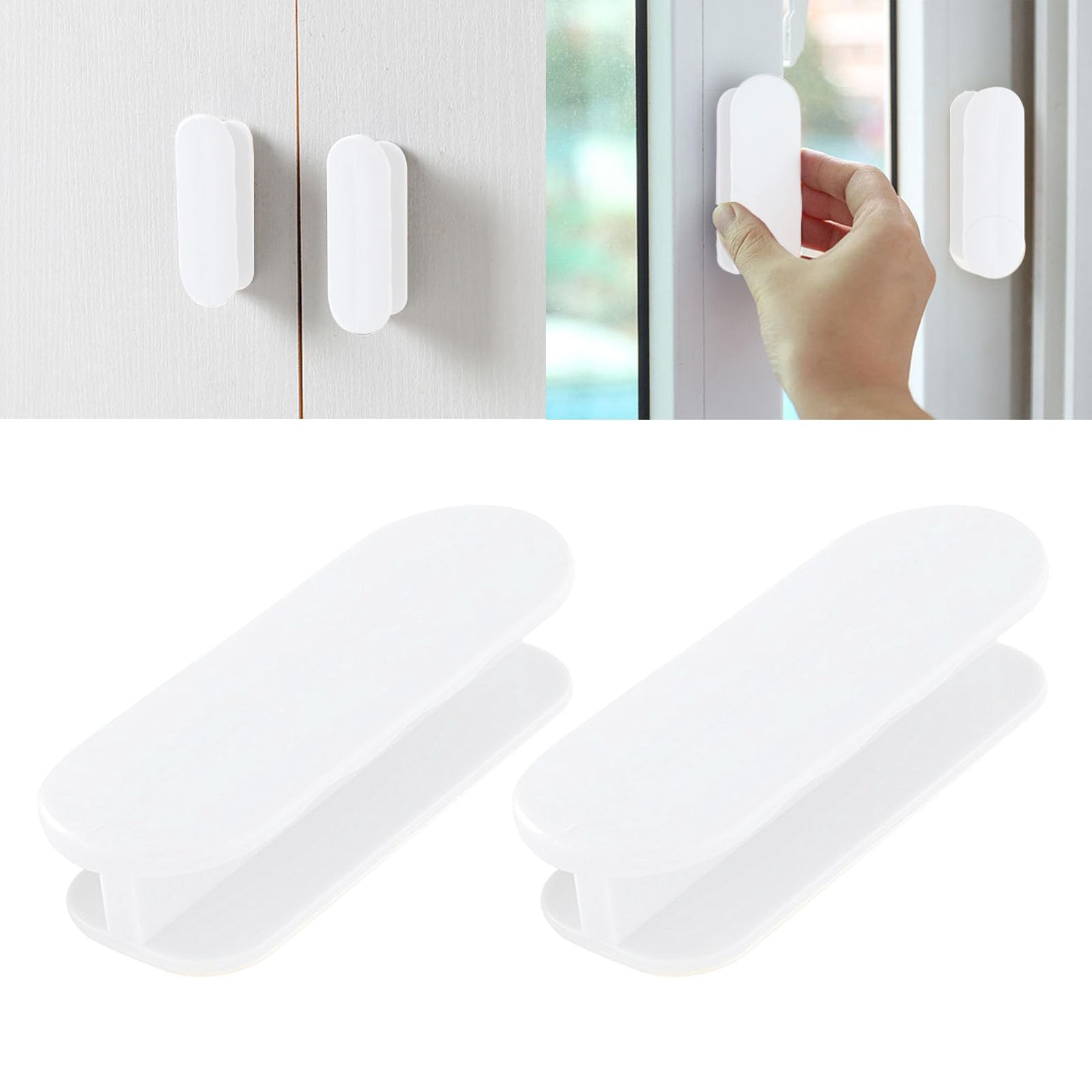 Maniglia Autoadesiva, Maniglia Adesiva, 2 Pezzi Pomello Porta Esterna, Maniglia Della Porta Del Balcone, Maniglia della Porta in Plastica Adesiva, Maniglie per Mobili, Maniglia Finestra, Bianco
