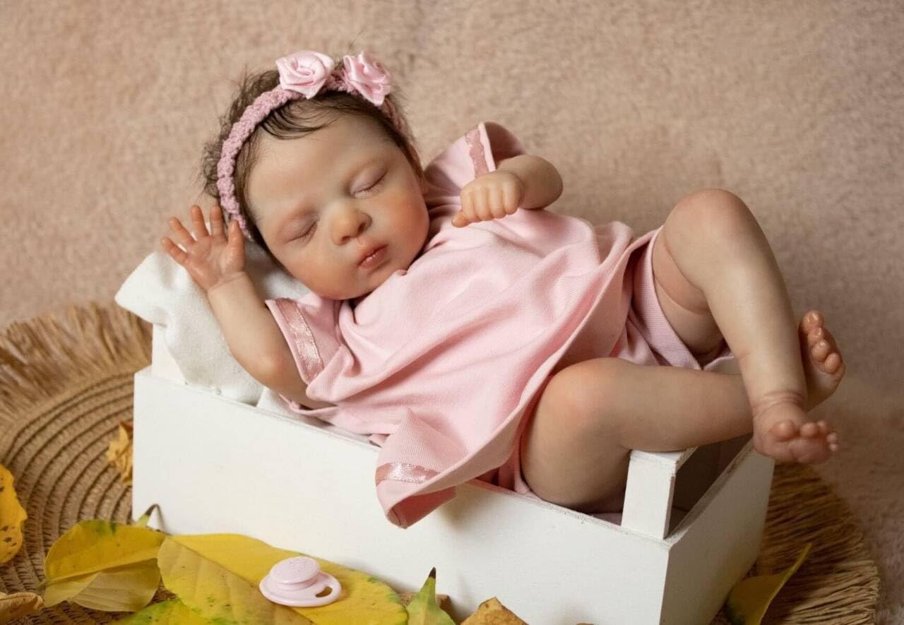 RXDOLL Lifelike Mini Reborn Baby Dolls Girl Cheap 10 Inch Real Life Sleeping Newborn Baby Dolls That Look Real Babies Soft Cloth Body Realistic Baby Doll Eyes Closed - Image 2