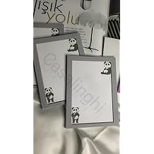 Panda Bask l  K k Boy Not Defteri 50 Yaprak - 10.5x14.5 cm Sevimli Ay c k Desenli Mini Bloknot, Okul ve  anta Defteri 1 Adet