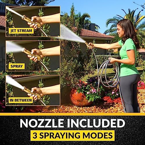 Bionic Steel Pro Garden Hose 50 Ft, 304 Stainless Steel Metal Water Hose 50Ft, Flexible Garden Hose, Kink Free, Lightweight And Durable, Crush Resistant Fitting, Easy To Coil, 500 Psi - 2023 Model #TOP4