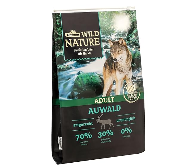 Dehner Wild Nature Auwald - Alimento seco para Perros con Carne Salvaje sin Cereales, alimento seco…