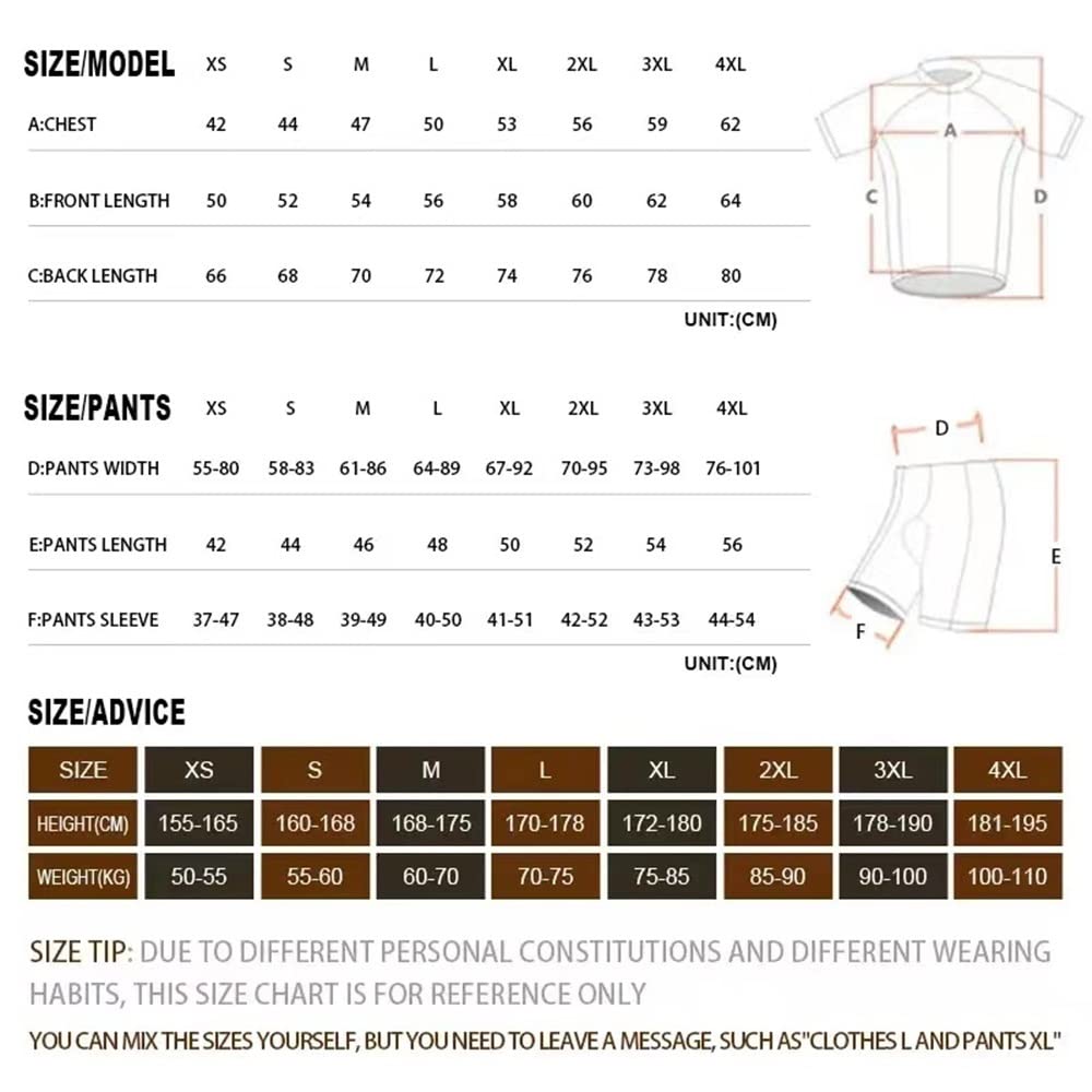 Culotte Ciclismo Hombre Jersey de Ciclismo Conjuntos Jersey Manga Corta Ropa Verano Triatlón Bib Shorts Traje Camisa