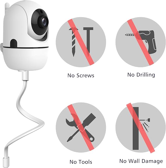 Baby Monitor Mount for HB6550/ HB65/ HB6339/ HB40/ HB6081/VTimes/OKAIDI/Firskids/iFamily/UKSUP/ANMEATE SM935E, Universal Baby Camera Holder, Baby Monitors Holder for Crib Baby Camera Stand