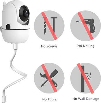 Baby Monitor Mount for HB6550/ HB65/ HB6339/ HB40/ HB6081/VTimes/OKAIDI/Firskids/iFamily/UKSUP/ANMEATE SM935E, Universal Baby Camera Holder, Baby Monitors Holder for Crib Baby Camera Stand