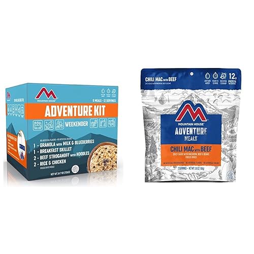 Mountain House Adventure Weekender Kit + Mountain House Chili Mac con carne de res (2 porciones)