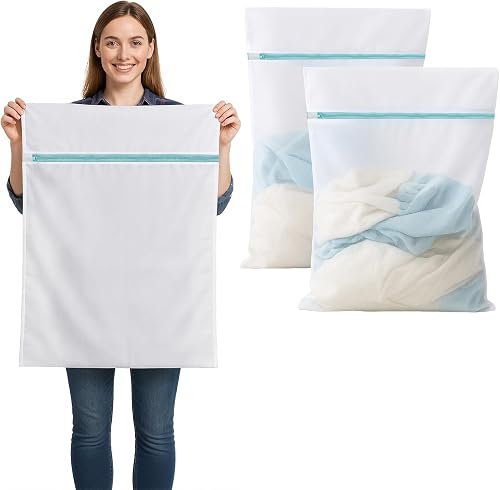 2 Pièces Filets Linge Machine à Laver XXL 60x80 cm Fermeture Écl 