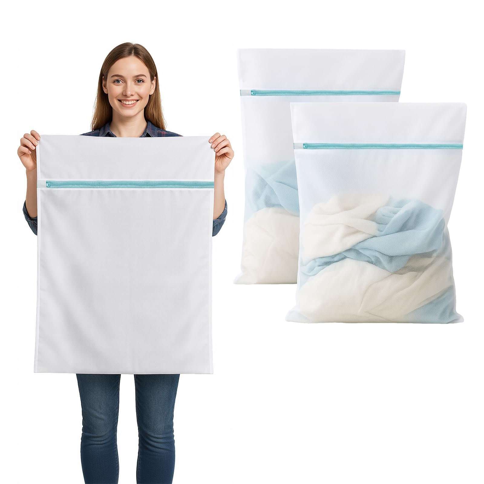 Sacchi Per Biancheria Con Rete Fine, Confezione Da 3 White | Leroy Merlin - Foto 7