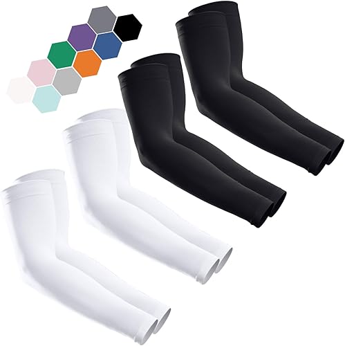 GOUNOD Mangas de compresión de enfriamiento de protección solar para hombres - Jardinería al aire libre Deportes Entrenamientos mangas de brazo de