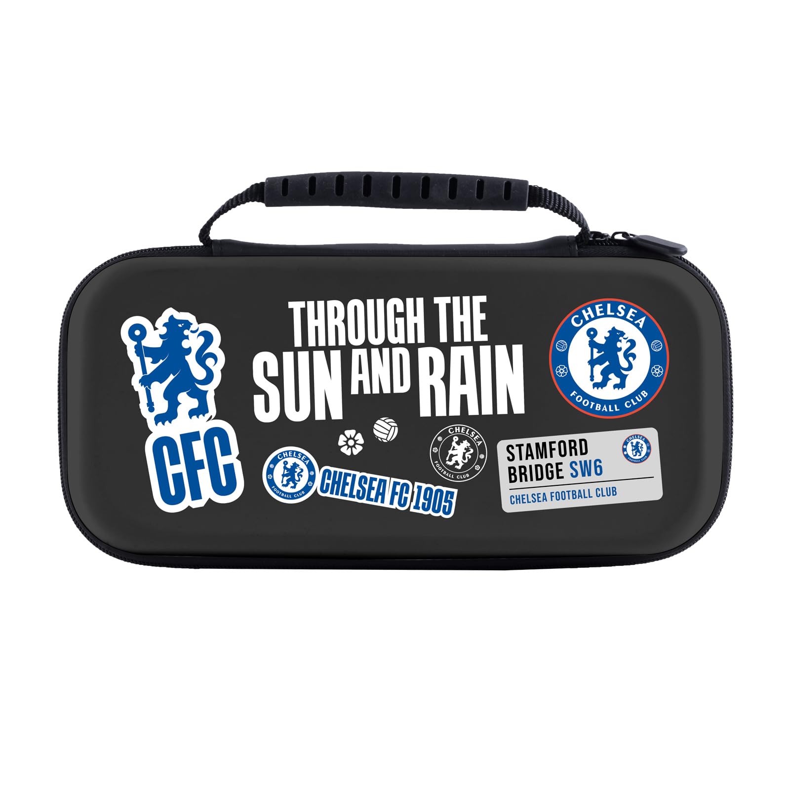 Head Case Designs Officially Licensed Chelsea Football Club Sticker Collage Print Graphic Logo Hard Storage Travel Carry Case Compatible With Nintendo Switch 2