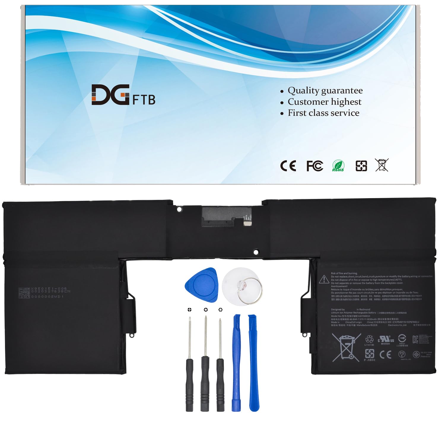 DGFTB G3HTA001H 93HTA001H New Keyboard Battery Replacement for Microsoft Surface Book 1st Gen Model 1785 with Performance Base (GTX 965M) Enhanced