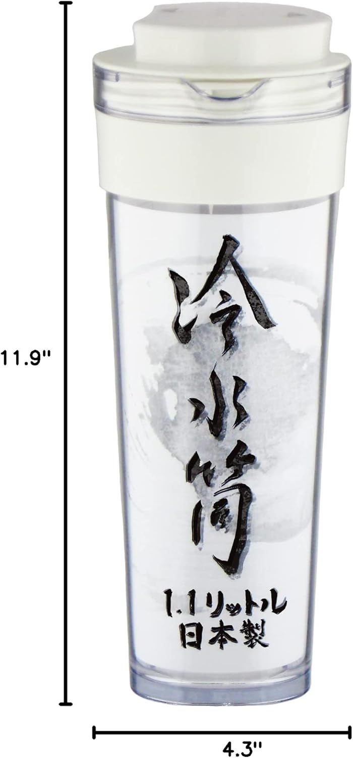 Nagao Cold Water Bottle, 0.4 gal (1.1 L), White, Horizontal Stand, Heat Resistant, Can Be Used with Hot Water, Made in Japan