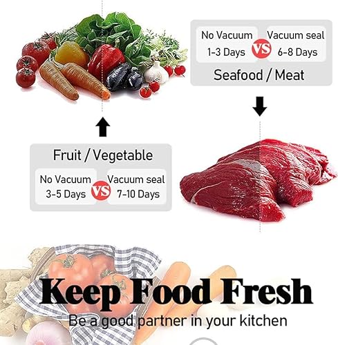 Miniatura 3 de Vacuum Sealer Machine, 60kpa DryMoist Food Sealer, Four Fresh Modes to Deal With Various Food Preservation Problems, Compact Design with 20 Packs