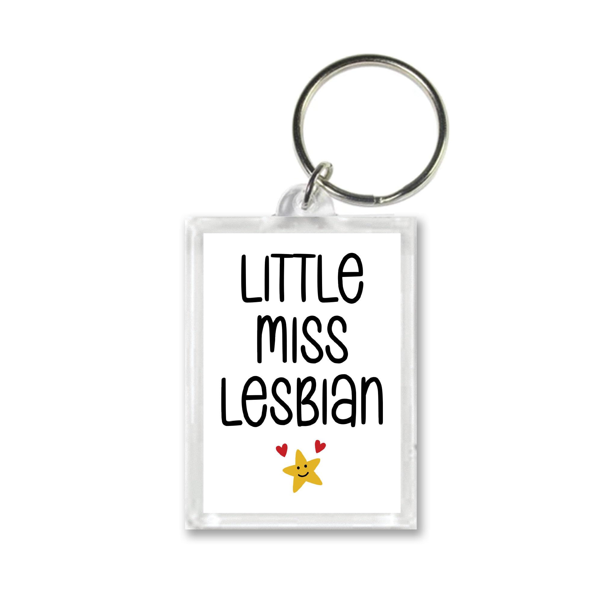 Rib ticklerz - Funny Keyring - Little Miss Lesbian - Funny Gift For Best Friend - Work Colleague Work Bestie Birthday Gift - Lesbian Keyring Joke Present - KR44