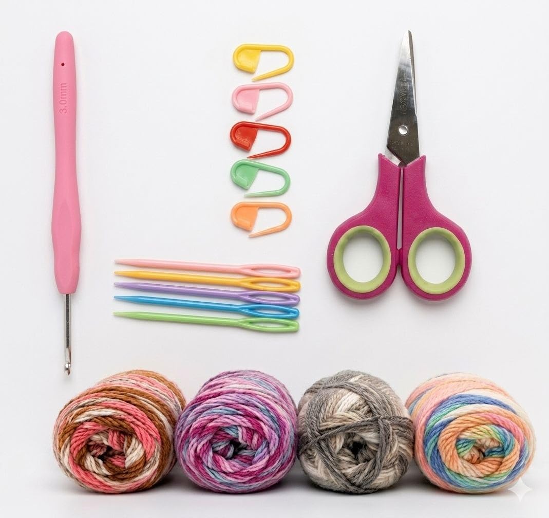 MONODESK Crochet Kits for Beginners with Crochet Thread, Learn to Crochet Set Supplies DIY Tools,Crocheting Kit for Adults Kids-picture-32