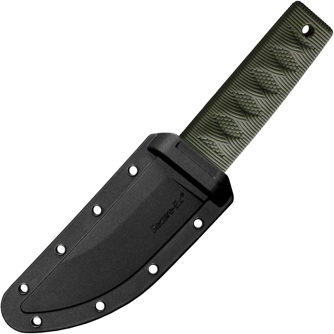 Cold Steel Kyoto II Fixed Blade Knife 3.38" Drop Point 8Cr13MoV Black Blade Kray-Ex Handle OD Green