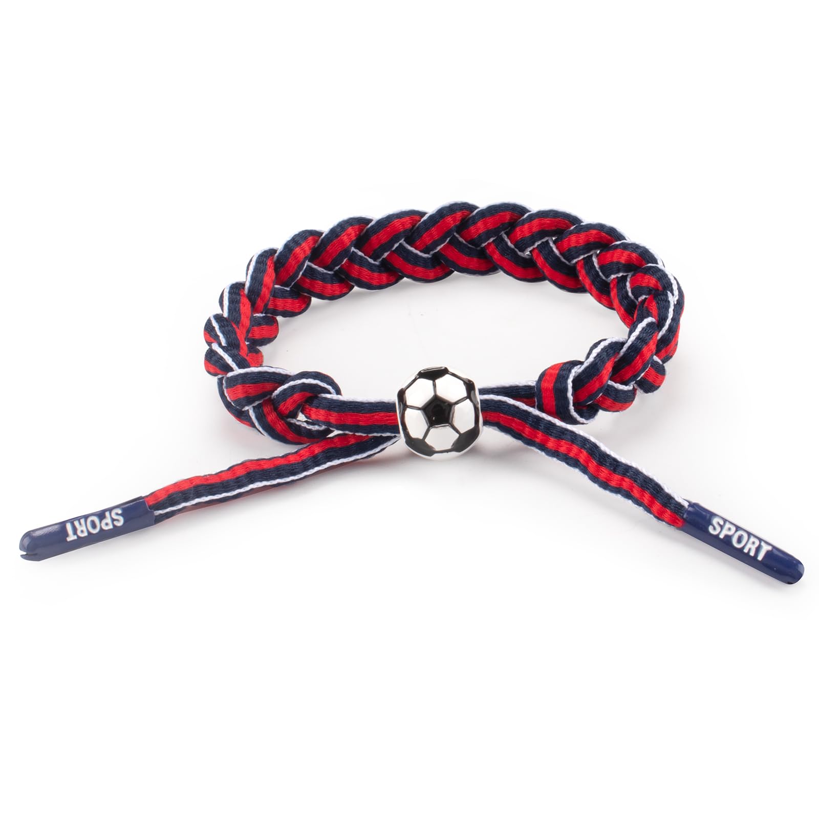 Soccer Braided Bracelet for Fans, France National Team Colors Sports Braideds, Adjustable Handmade Friendship Bracelet for Men Women, Game Day Accessory, Athletic Fan Gear, Soccer Lovers Gift