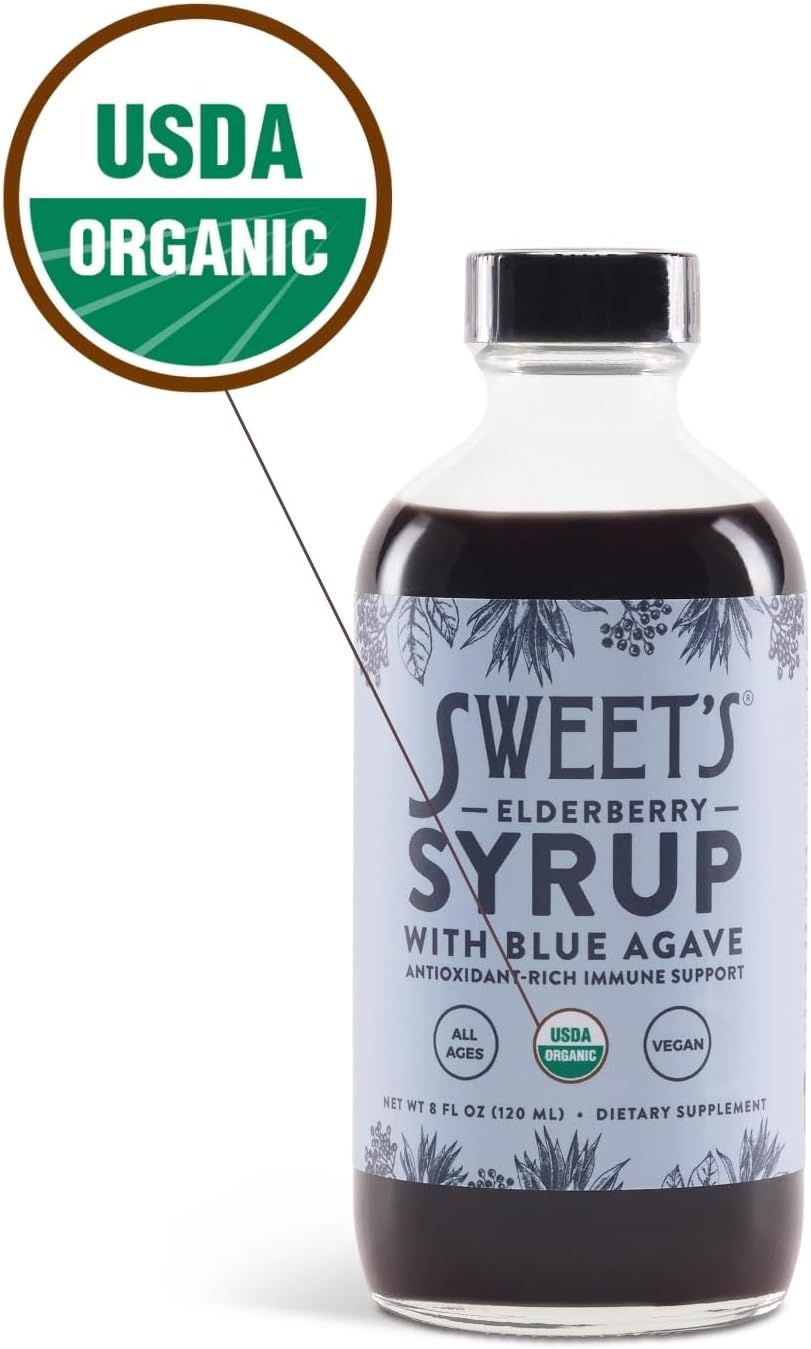 Elderberry Syrup with Blue Agave | Immune Support | USDA Organic Certified | Non-GMO | Vegan | Gluten-Free (8 oz) - Image 2