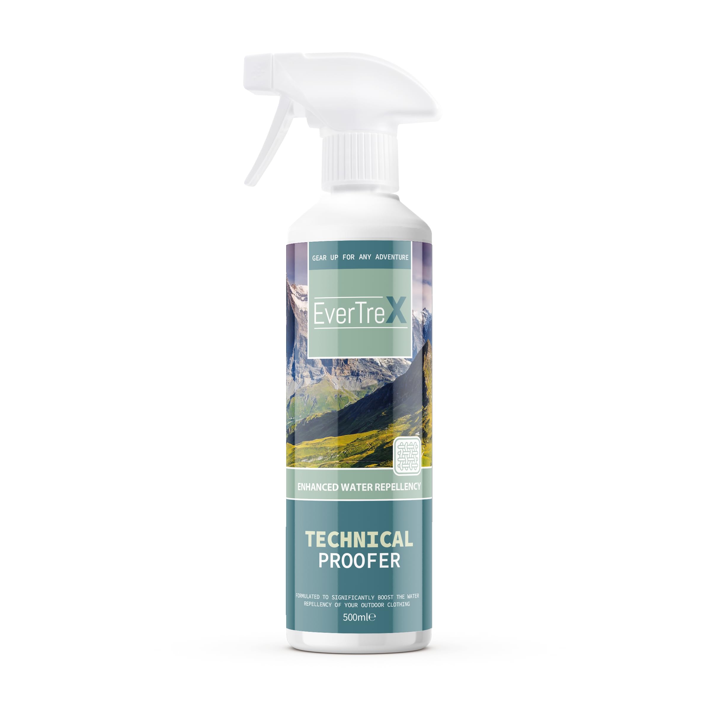 EverTreX - Technical Proofer Spray | Textile Shield Waterproofer for Wet Weather Clothing and Hiking Garments | Works with Gore-Tex - 500ml