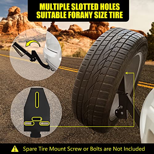 Skymiro Trailer Hitch Spare Tire Mount Carrier 21.7 Inch High Tire Rack Holder Black Folding Bracket Universal Fit For Rv Suv Atv Utv Cars With Standard 2'' Receiver #TOP3