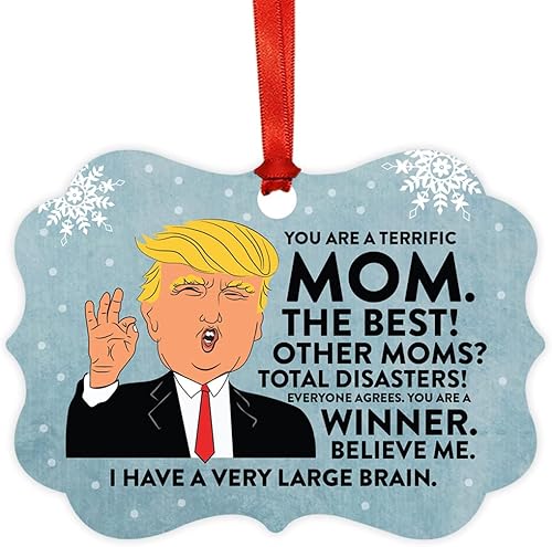 Miniatura 39 de Andaz Press Divertido presidente Donald Trump Fancy Frame Recuerdo Adorno de Navidad Regalo de mordaza, Perra fantástica, 1 paquete, ideas de regalo