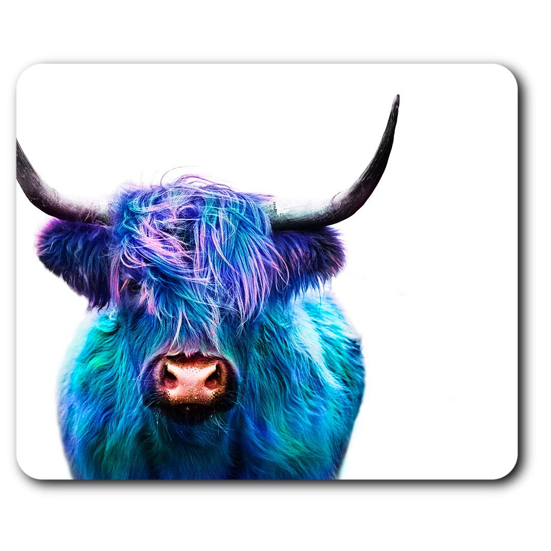 Tappetino per mouse rettangolare BW – Fluffy Highland Mucca