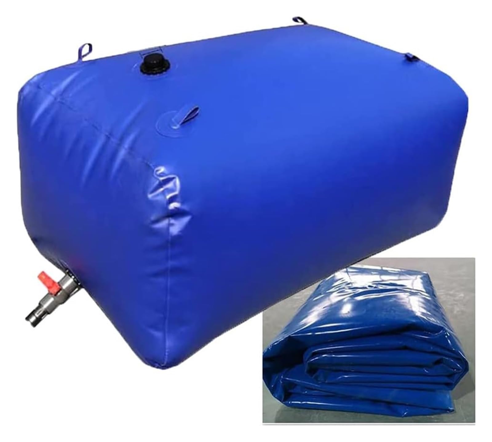 BidóN De Agua Plegable Wall Art Bolsa De Almacenamiento De Agua Blanda, Cubo De Agua Flexible Plegable Con Grifo, Portador De Agua De Pvc, 0.9mm De Espesor Resistente Al Desgaste For Construcción Jard