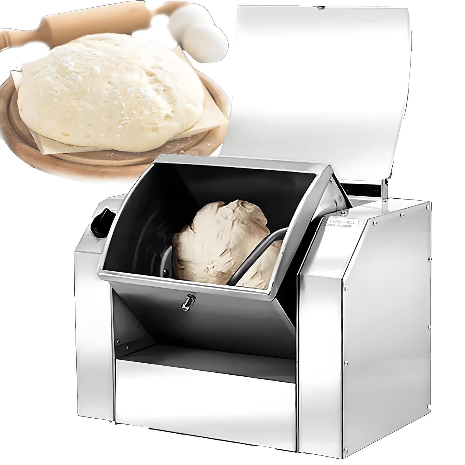 SHENGSHIYU 1100w/1500w Electric Dough Stand Mixer Commercial Dough Mixer Heavy Duty Commercial Food Equipment Dough Kneading Machine with Timer Included for Breakfast Shops, Bakery Shops 7kg