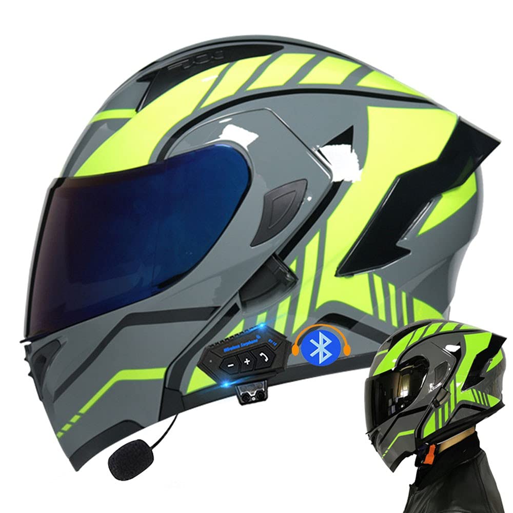 CNNGU Casco De Moto Modular Bluetooth Integrado, con Doble Visera Cascos De Motocicleta, Casco Integral ECE Homologado, para Mujeres Y Hombres, Transpirable Y Cómoda — view 13