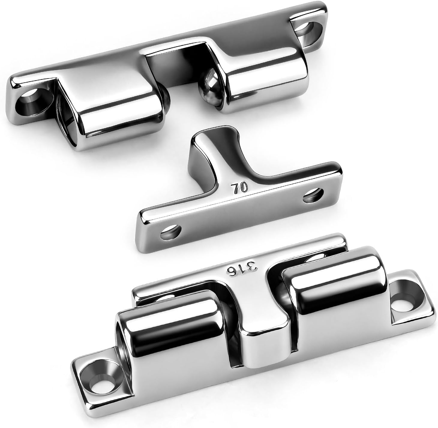 Linkstyle Marine Double Roller Catch: 316 Stainless Steel Cabinet Door Latch, Adjustable Tension Catch for Boat, Yacht, RV & Storage Compartments