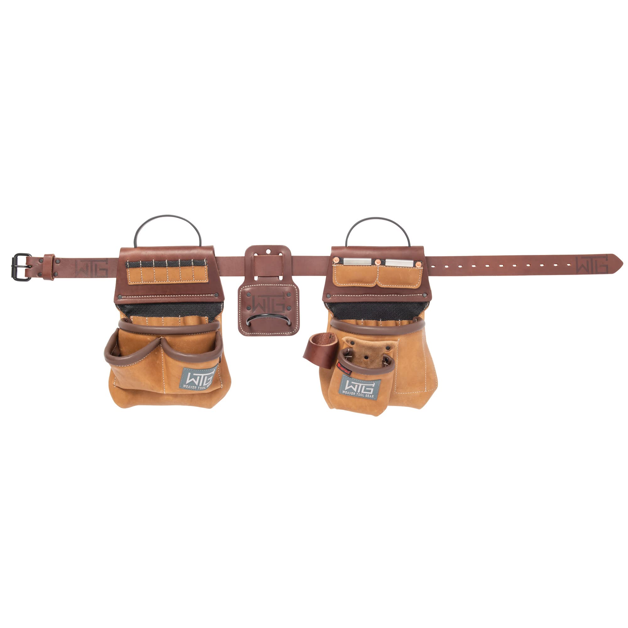 Ceinture Super Trimmer Weaver Tool Gear en cuir sur le chantier de charpente