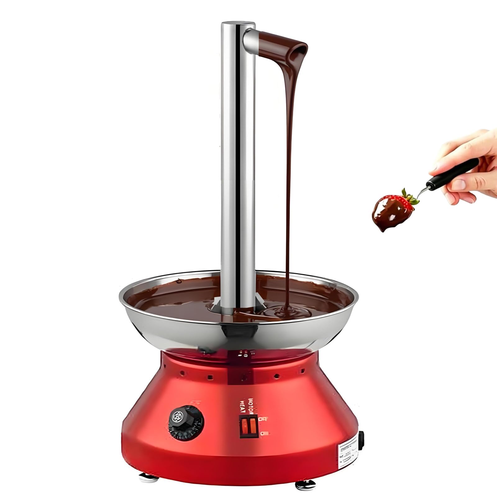 Macchina Professionale per Fondere Il Cioccolato per Fontane Di Cioccolato,Temperatura Da 30 a 110°c,Fontana in Acciaio Inossidabile Da 3000 Ml,Ideale per Bar,Pasticcerie,Dessert Bar Ed Eventi