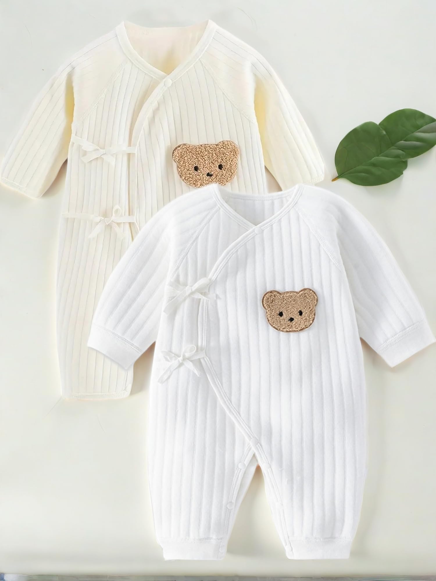 1 Pack Baby Bodysuit, Neugeborenes Baby warme Baumwolle Bodysuit mit Hut, 100% Baumwolle Kleinkind Homewear verdickt Frühling und Herbst Kleidung