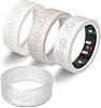 4 Pack Flower Ring Cover for RingConn Gen 2, Fancy Floral Engraved Anti-Scratch Silicone Smart Ring Protector Accessories for RingConn Gen 2 Air Women Girls (Sunflower - Set 3, S (7/8/9/10/11))