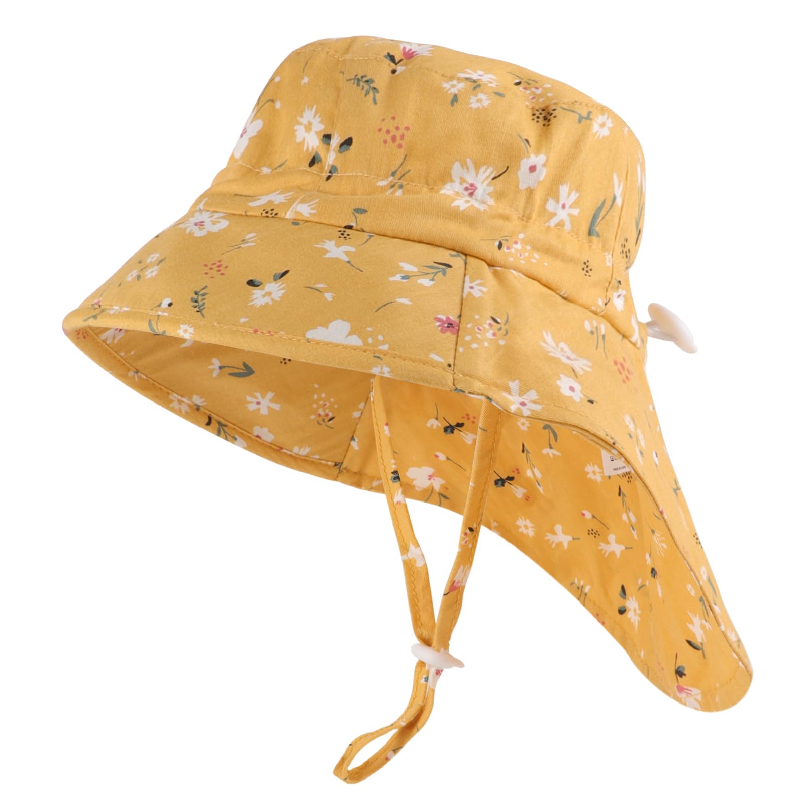 LACOFIA Gorro Proteccion Solar Bebé Sombrero Sol de Algodón Verano Niño Visera Ajustable para Playa/Piscina