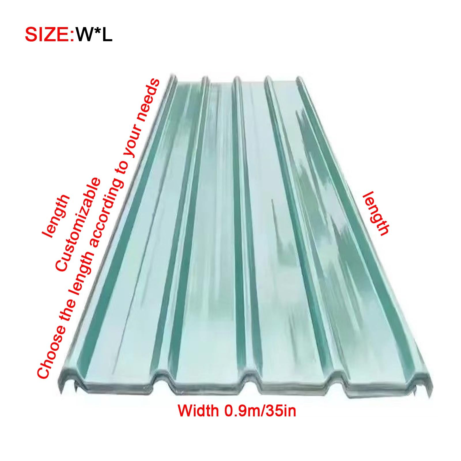 Placa de Iluminación FRP，Panel para Tejado Transparentes，Chapa Ondulada para Invernaderos，Chapa Tejado a Prueba de Lluvia Anti-UV，Revestimiento Pared Exterior(10pcs,0.9 * 1.2m/35 * 47in)