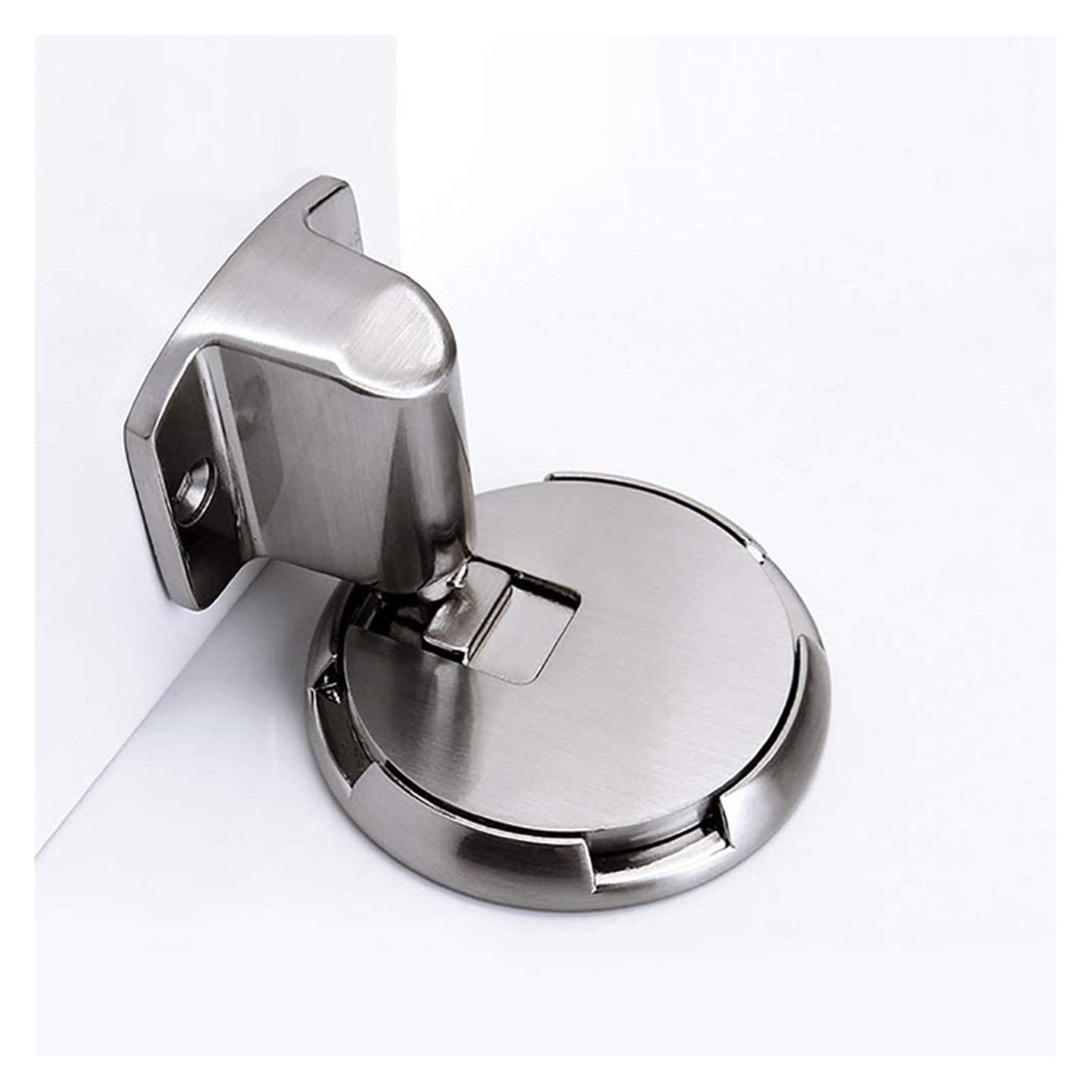 Door Stopper, Household Door Touches The Floor to Attract Strong Magnetic Stainless Steel Safety Stop(Brushed Silver)
