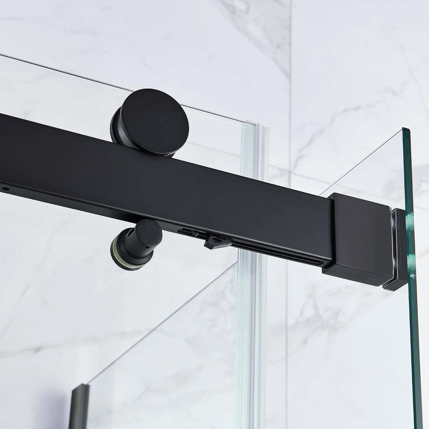 OVE Decors Bel 58-in to 60-in W x 78.75-in H Frameless Sliding Shower Door Corner Shower Kit, Side Panel Included in Matte Black