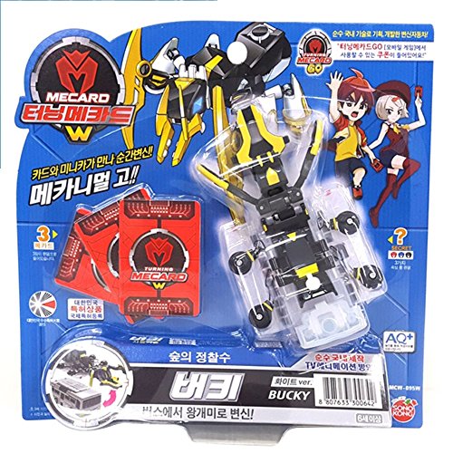 Turning Mecard W BUCKY White Ver. Transformer Robot Car Toy Mecarnimal