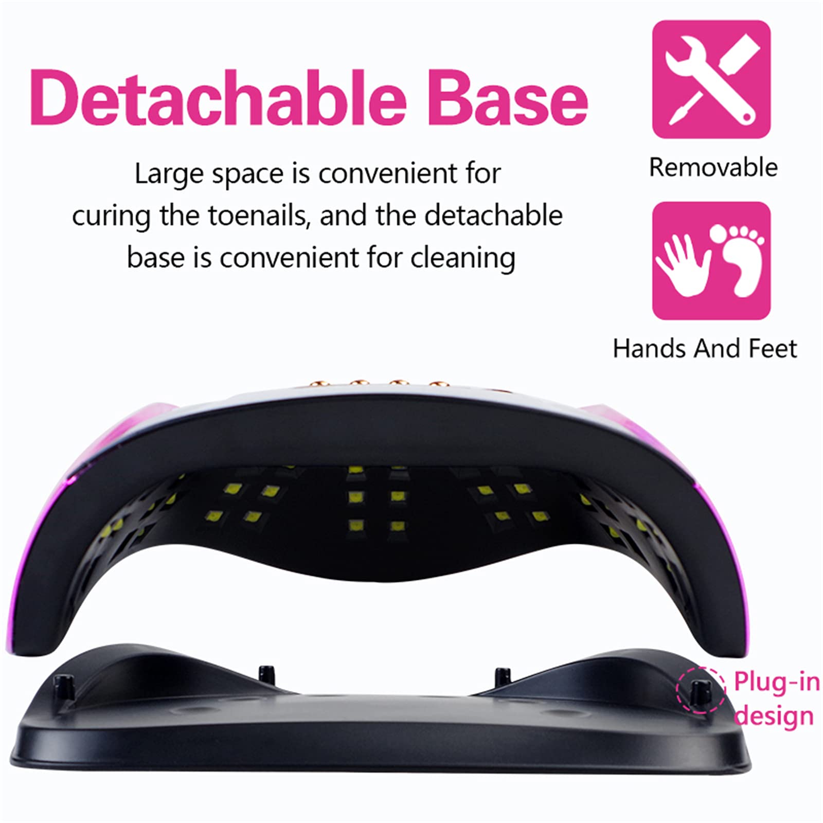 Lampada per Unghie UV LED 256W Luce per Smalto per Unghie 57LED Asciugatrice UV con Sensore Automatico a 4 Timer per Salone di Nail Art