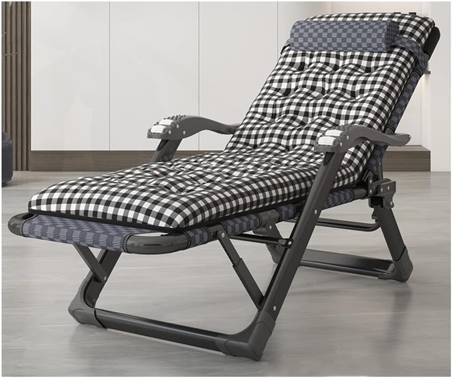 Zero Gravity Chairs Patio Lounge Chairs Outdoor Beach Chair with Pillow and Massage Armrest Adjustable Folding Reclining Lawn Chair Pool Chairs for Camping Yard Steel Frame (Color : A)