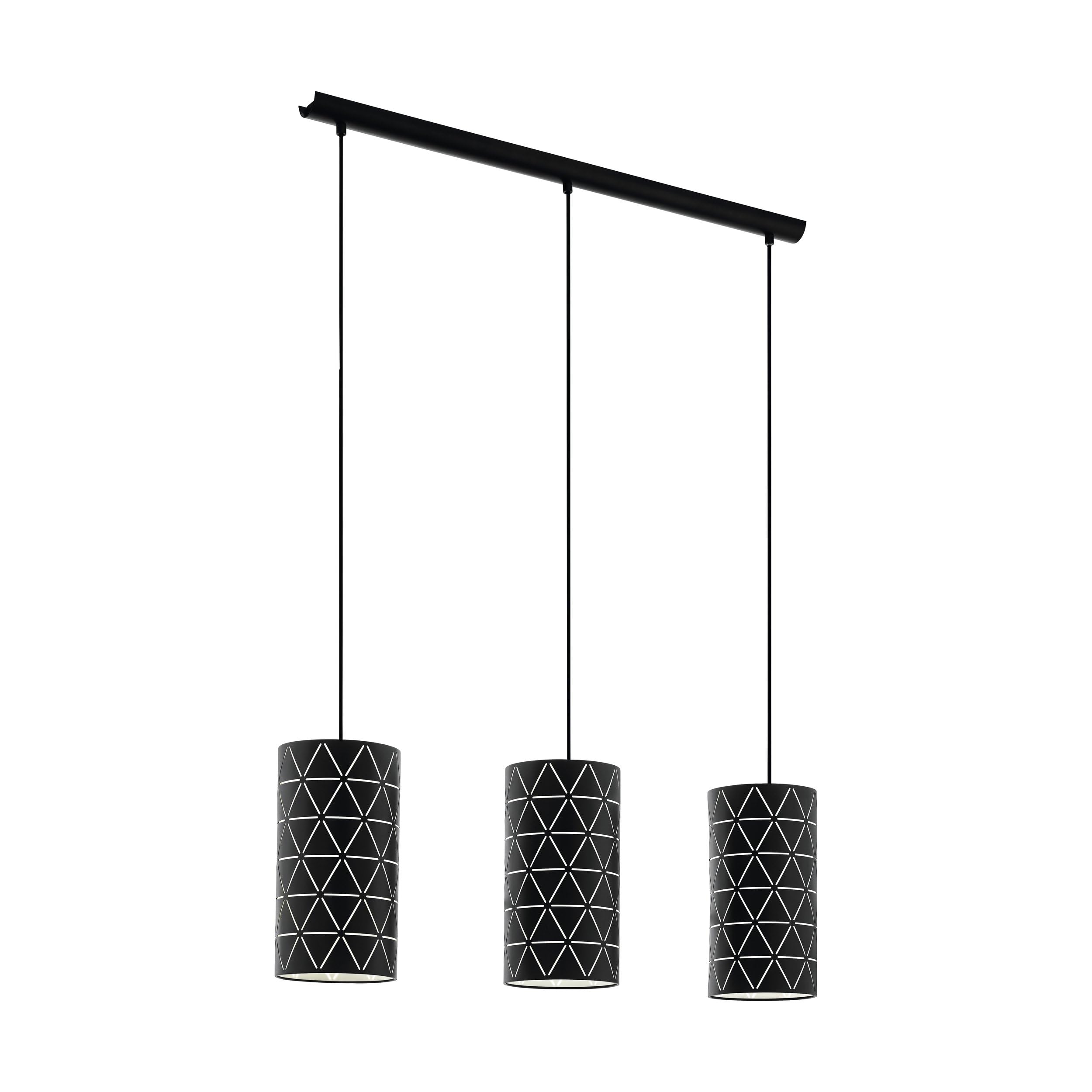 Eglo Black Ramon Triple Drop Pendant In