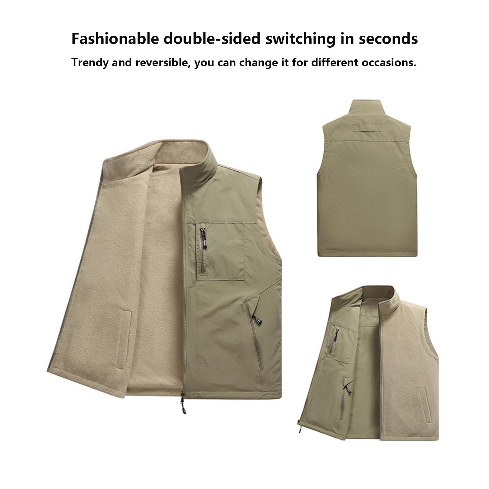 Dark Blue,M, 1Gilet Casual da Esterno da Uomo, Giacca Invernale da Pesca da Viaggio All'Aperto, Gilet da Viaggio da Pesca Safari da Lavoro All'Aperto