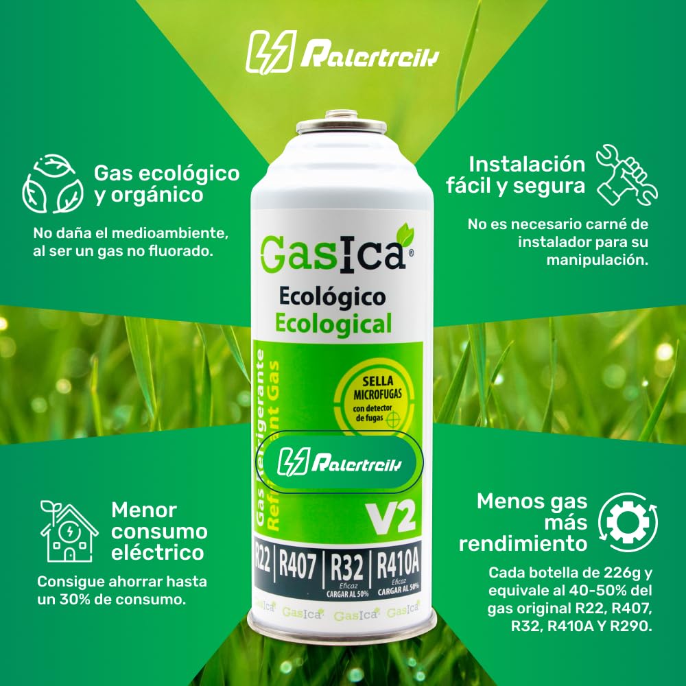 V2 Gas Refrigerante Organico Ecologico Sostituto R22, R407, R32, R410A E R290 per Ricarica Aria Condizionata Tipo Split
