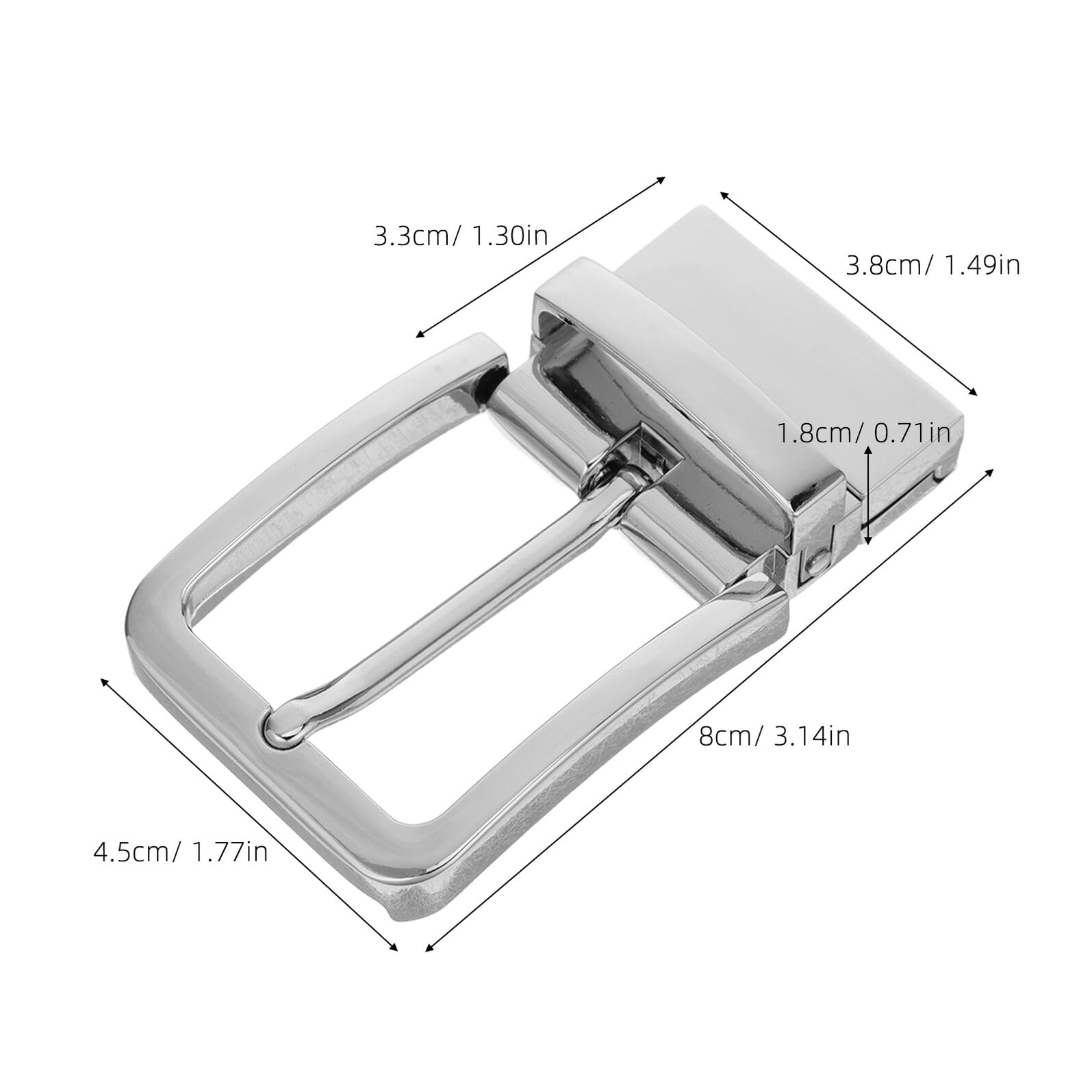 Zinc Alloy Reversible Belt Buckle Clip Replacement for Men Wide Strap Single Prong Metal Waistband Fastener for Business And Casual Wear
