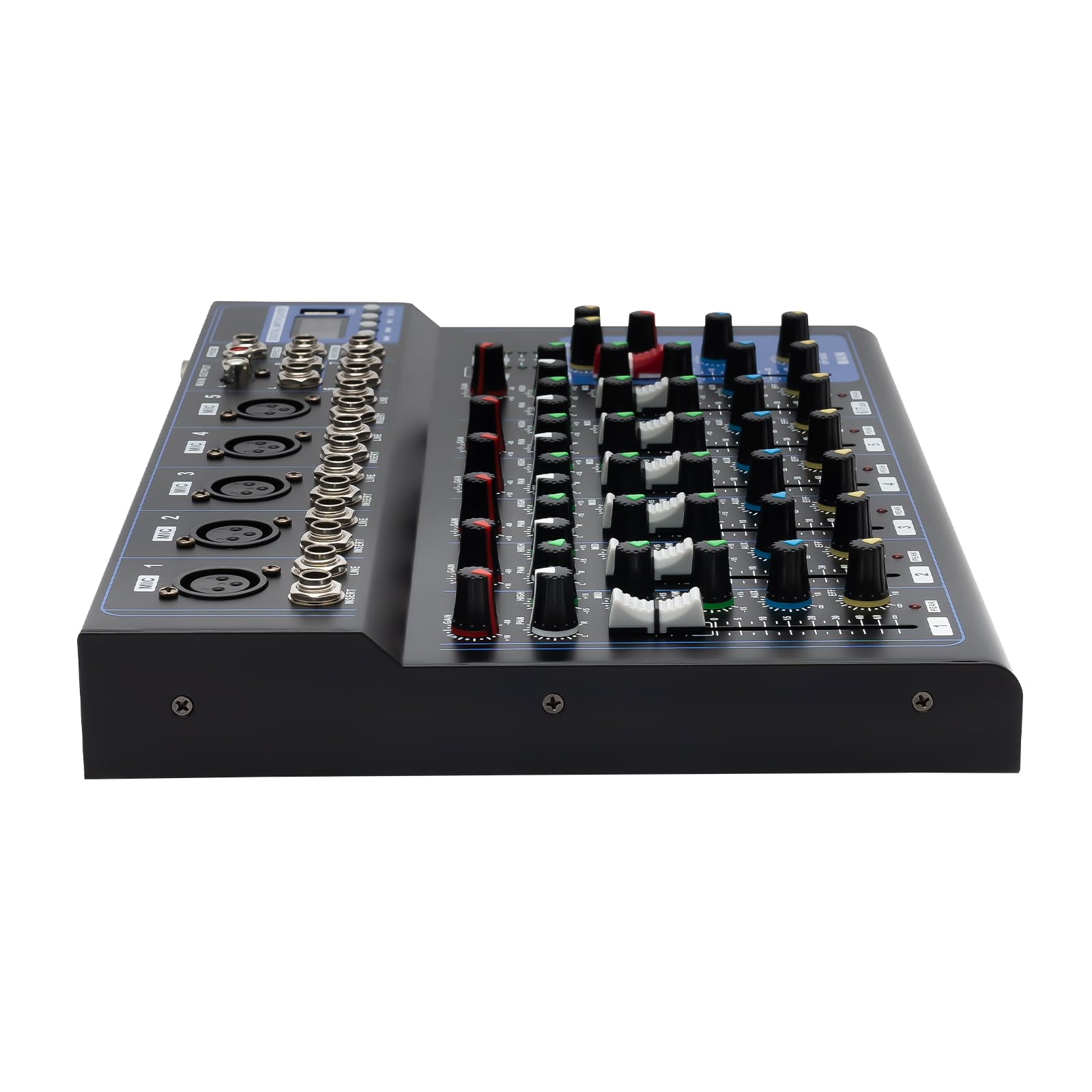 Mixer audio a 7 canali portatile Bluetooth audio mixer mixer professionale console USB Bluetooth + 48 V XLR Phantom Power DJ Live Karaoke