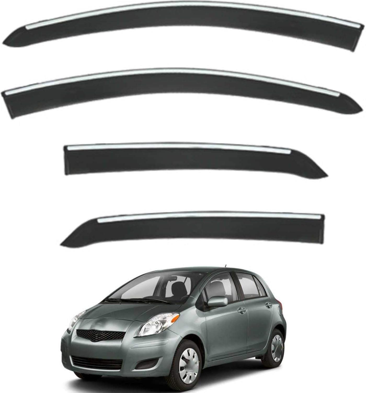 Plakdfuu Normal Wind Deflectors Rain Guards For Yaris Hatchback Mk2-Xp90 2006-2010 4Pcs, Side Window Visors Block Uv & Rain, Fresh Air Flow