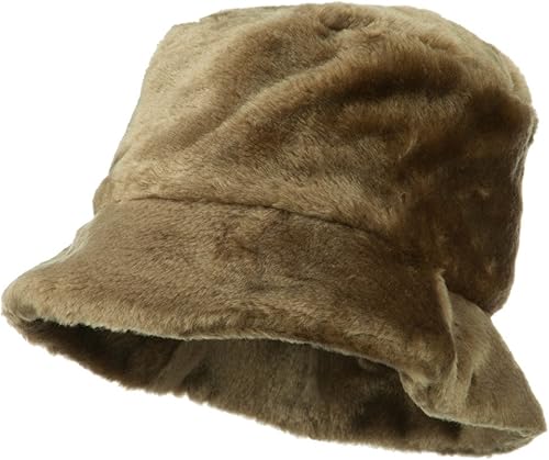 Jeanne Simmons Sombrero de cubo de ala grande de piel sintética - Marrón OSFM, Marrón