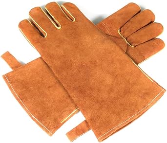 Welding Gloves, Leather Welding Gloves 932F Heat Resistance with Long Sleeve and Insulated Lining